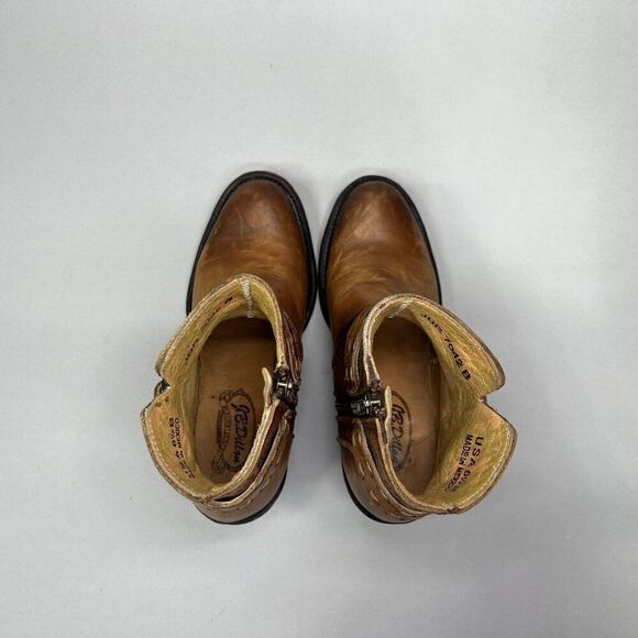 J.B. Dillon Women's Size 6.5 Brown Leather Western Ankle Boots - Picture 8 of 11
